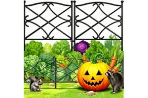 Amagabeli Garden Home 5-teiliger Metall Gartenzaun Set | 60cm x 3m | Dekorativer Beetzaun aus Stahl | Rostfrei & Wetterfest | Einfache Montage für Garten, Terrasse, Beete​