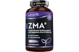 Nutravita ZMA High Strength - 120 Vegan Capsules - Test Booster - Contributes to Testosterone Levels, Normal Muscle Function & Energy Yielding Metabolism - Zinc Magnesium & Vitamin B6