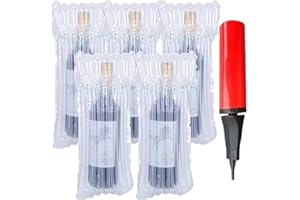 N+A CL-Link Wine Bottle Protector 15 Pack Reusable Bubble Cushion Wrap Sleeves Inflatable Bags with Pump for Airplane Travel Transport Safety Shipping