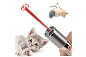 Shengxi LED Pointer Interaktives Spielzeug für Katzen Hunde, 7 in 1 USB Wiederaufladbar Katzenspielzeug mit 2 Katzenminze Spielzeug Maus, 5 Muster Lila Weiß Rot Licht
