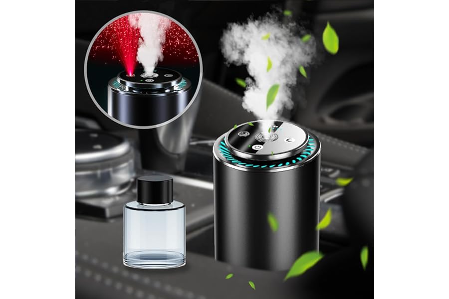 Rechargeable Smart Car Air Freshener with Starry Sky Projection - 50ml Cologne, Auto On/Off, 4 Modes, Aroma Diffuser for Car, Home, Office