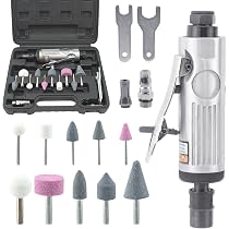 Kit Meuleuse Pneumatique 16 Pièces ORAZIO - Mini Meuleuse Droite 20000 Tr/min Pour Réparation Pneus