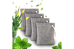 Jorlyen, 4 x purificateurs d'air désodorisants au charbon de bambou pour réfrigérateur, voiture, placard, cuisine, chaussures et animaux de compagnie, garde frais/sec/sans odeur ( 860g)
