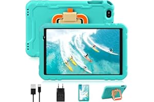 AOCWEI Tablette Enfant 10 Pouces, Tablette Android 11, 4 Go RAM + 64 Go ROM (TF 128 GB) | Octa-Core | 5+8 MP | 2.4G WiFi | 8000 mAh | 2 Ans de Garantie, Coque Antichoc Robuste - EVA - Vert