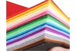 GSHUR 50 Pcs Felt Fabric Sheet - A4 Size Polyester Felt Cloth Coloured Felt Fabric Sheets Patchwork Felt Material Felt Paper for Art Crafts Toys Christmas Ornament (20 x 30 cm)
