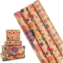 Lot 5 Rouleaux Papier Cadeau Noir Et Doré + Ruban Adhésif - 43 Cm X 3 M - Pour Noël, Anniversaire, Mariage - Motifs Luxueux 2025