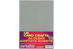 UK CARD CRAFTS A4 Clear Acetate 240 Micron x 5 Sheets - UKCC0233