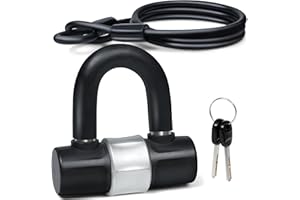 ZAVIA Heavy Duty Padlock with 1.5M Cable Lock - Weatherproof & Rustproof Motorcycle Lock - Ideal for Motorbike, Scooter, Shed, Gate & Garden Fence