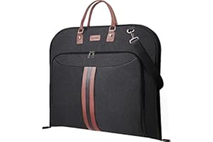 BALEINE Travel Garment Bag, Travel Suit Bag for Men, 42'' Waterproof Carry on Garment Bag for Hanging Clothes, Garment Duffel Bag for Travel Business (Black)