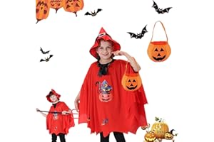 AOMAIGAD Kostium dziecięcy na Halloween, kostium nietoperza dla dzieci, peleryna z dynią, z kapeluszem, dla dzieci, chłopców, dziewczynek, na imprezę Cosplay
