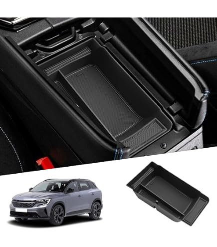 MEDZUK Boîtier Rangement Console Centrale Renault Clio 5 | 2019-2025 | Rouge