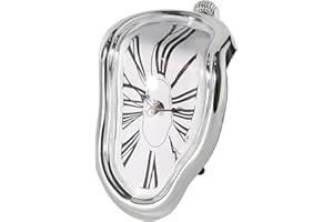 RoseDoes Orologio Fusione Salvador Dali, Stile Surrealismo Creativo Distorto, Orologio da Scrivania e da Scaffale Silenzioso Decorativo per ufficio, scaffale, tavolo da scrivania, regalo creativo