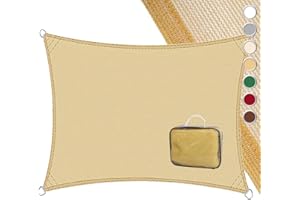 LOLAhome Toldo Vela de Sombra ANTICHARCOS | 3x4 m Rectangular Arena | Fibras Alta Resistencia 200gr/m² HDPE, Protección UV, Transpirable | para Exteriores: Jardín, Patio, Terraza