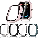 Hianjoo 5 Pack Cover con Vetro Temperato Compatibile per Amazfit GTS 4 Mini, Pellicola Proteggi Schermo PC Custodia Compatibi