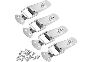 MEJARIZON Spannverschluss mit Verriegelungsloch, 4 Stück 105mm Abschließbar Spannverschluss Edelstahl, Kistenverschluss mit Schrauben 16 Stück, Schnappverschluss Geeignet für Toolbox Schublade Truhe Box