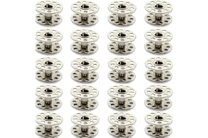 20 X Metal Bobbins for Domestic Sewing Machines by UMTMedia® - Spools Winder Universal Compatibility for Brother Janome Singer Toyota Pfaff Bernina