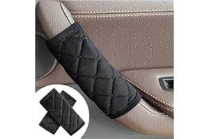 JNNJ 2 Piezas Cubierta Protectora Para Manija Coche, Fundas Protectora Para Tirador Puerta De Coches, Funda Felpa Suave Para El Reposabrazos Puerta Coche, Accesorios Interiores Coches(Negro)