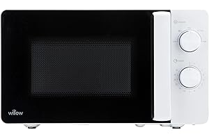 Willow WM20MW 20L 800W Manual Solo Microwave Oven – Compact Countertop Microwave with 5 Power Levels & Defrost Function – White