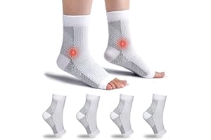 HOME HOLIC 4 Paar Sprunggelenkbandage Orthopädische Kompressionssocken damen herren für Plantarfasziitis Socken Arthritis Gelenkschmerzen Fersensporn Neuropathie Fussbandagen Sprunggelenk