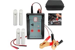 PARAOUTIL Nettoyant pour Testeur D'injecteur de Carburant 12V, 4 Adaptateurs de Nettoyage D’injecteur Voitures Testeur D’injecteur de Carburant 8 Modes D'impulsion