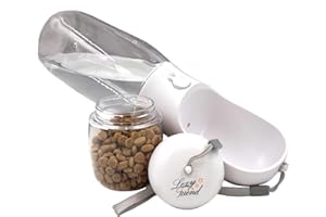 LexyFriend - Borraccia per Cani Portatile 550ML | Ciotola Acqua Cane da Viaggio | Porta Crocchette | Resistente e Ermetica | Bottiglietta Porta Acqua per Cani, Neutro, ABS