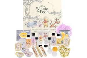 ‎ACCENTRA MAD Beauty – Disney WINNIE THE POOH Adventskalender mit 24 Kosmetik Produkten, Wellness Adventskalender für Frauen mit Gesichtsmaske, Bodylotion, Haargummi, Nagelfeile – Weihnachtskalender Beauty