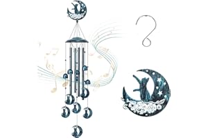LESES Campanelli a vento, campanelli a vento commemorativi per gatti per gli amanti dei gatti, regali per donne nonne, 88,9 cm, campanelli a vento di simpatia per esterni, decorazione per casa e