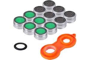 KWOKWEI 12 sztuk regulator strumienia, perlator 24 mm, kran z mosiądzu, chromowana obudowa z filtrem ABS, gwint zewnętrzny M24, część zamienna do kranu, regulator strumienia do łazienki i kuchni