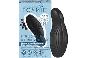 ‎FOAMIE Foamie Cleansing Face Bar Too Coal To Be True – Feste Gesichtsseife mit Aktivkohle – Sanfte Reinigung & Peeling – Für trockene & sensible Haut – pH-hautneutral, vegan & plastikfrei, 60 g