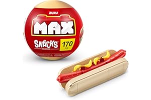 MAX BUILD MORE MAX Premium Snacks Building Bricks Collection (Hotdog) de ZURU. Ladrillos de construcción para Adolescentes, Adultos y coleccionistas. Construye, colecciona y Muestra tu colección de deliciosos