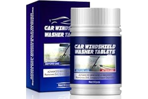 REBODUM Car Screenwash Tablets, 50 Pcs Windscreen Cleaner Glass Concentrated Washer Tablets Car Effervescent Washer Screen Wash Tablet for Cars Removes Dirt Grease Insect Deposits