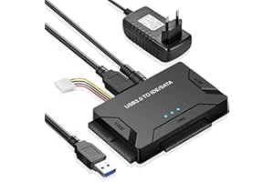 Amtake USB 3.0 zu IDE/SATA Festplatte Adapter Für 2,5 und 3,5-Zoll HDD/SSD, USB SATA Adapter Konverter Kompatibel mit Windows 10/8/7/XP/Vista, Mac OS, Linux Usw(Mit 12V 2A Netzteil)