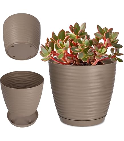 Ikea NYPON Set 3 Vasi Finto Cemento In Plastica Riciclata, Per Interni/esterni, 15 Cm, Grigio