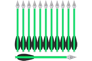 WANVZMR Mini Crossbow Bolts 6.3" Carbon Crossbow Arrows with Broadhead Tips Hunting Arrows for 50-80lbs Pistol Crossbow for Adults, Great for Target Practice Shooting,Small Hunting