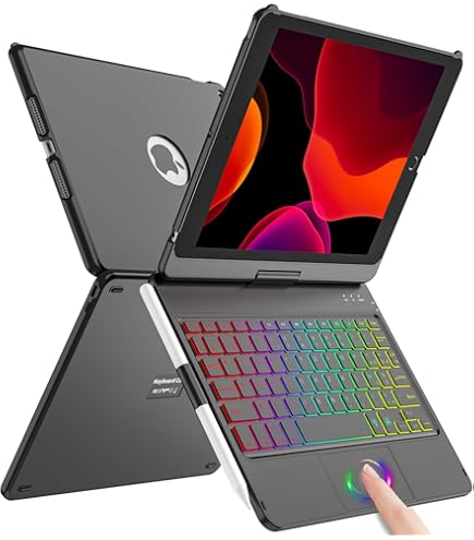 Coque Clavier Pour Ipad 9Ème Gen 10.2 2021, Multi-Touch Et Rétro
