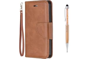 Grandoin Funda para Samsung Galaxy A22 5G, Funda de Cuero PU con Tapa Cierre Magnético y Ranuras para Tarjetas Carcasa Libro Protectora para Teléfono, Tipo Étui Piel Protección (Marrón)