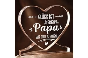 ‎JURATAR Juratar Weihnachtsgeschenke für Papa, Herzförmiges Acryl Heimatdekoration, Personalisiertes Papa Geschenk Weihnachten oder Geburtstag, Liebvolles Geschenk für Vater, Stiefpapa, Männer