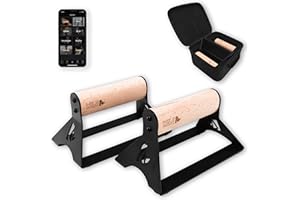 ‎WILD INSTINCTS Wild Instincts® Liegestützgriffe mit ergonomischem Holzgriff, deine Fitnessgeräte für Zuhause / Push Up Bars / Handstand Griffe für dein Home Gym / Fitness Liegestützgriffe Holz + Trainings App