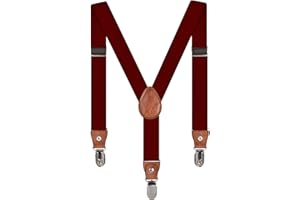 DEBAIJIA Baby Kinder Hosenträger Einfarbig Gürtel Elastisch Leder 3 Clips Jungen Mädchen Hosen Röcke Tutu Shorts Bequem Träger