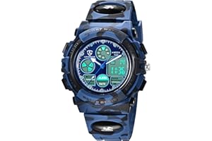 aswan watch Reloj Deportivos para Niños y Niña Resistente al Agua Digital Analógico Militares Impermeable Relojes Niño