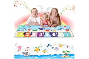 EISARO Musikmatte Klaviermatte Baby Mädchen Geschenke mit Meer Thema, Lernen Spielzeug Kinder ab 1 2 3 4 5 Jahre 110 x 36 cm