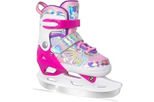 ‎NATTORK Nattork Mädchen-Eislaufschuhe für Kinder, 4-Fach verstellbar, Butterfly-Eislaufschuhe mit Fleecefutter für draußen und die Eisbahn
