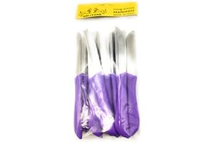 KIMERA 12 Coltelli Spelucchino DOI LEONS da Tavola, Frutta e Ortaggi. lama INOX di 8 cm. (Viola Melanzana)