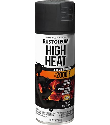 2-Pack Rust-Oleum High Heat Bar-B-Que Black Flat Spray Paint - 12 Oz Cans, New