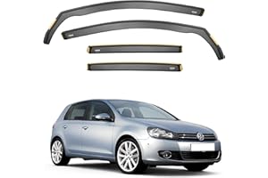 iSpeed Wind Deflectors For Volkswagen VW Golf mk6 2008-2012 5 Door Hatchback 4pc Set - Keep Your Car Ventilated in Rain - Reduce Wind Turbulence - Tinted In-Channel