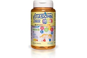 CHIESI FARMACEUTICI Chiesi, Vitasohn JuniorFruttine - Integratore Alimentare Multivitaminico per Bambini, Senza Glutine, con Pectina, Gusto Limone, Arancia e Fragola - Confezione da 60 caramelle gelées