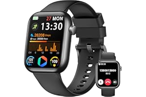 RLQA Smartwatch Uomo Donna, 1.83'' Orologio Smartwatch con Chiamata Bluetooth,Pressione Sanguigna/Cardiofrequenzimetro/Sonno,Contapassi,120+ Modalità Sportive, Impermeabile IP68 Smart Watch per Android&iOS