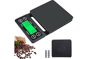 CECOMBINE USB Wiederaufladbare Küchenwaage Kaffeewaage mit Timer, Digitale Kaffeewaage mit 0,1g präziser Graduierung küchenwaage, LED-Anzeige Digitale Espresso Waage 5kg/0,1g (Battery version)