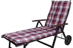 Kettler Polen KETTtex 2396 Auflage Rollliege Milano rot-weiß kariert 190x60x6 cm (ohne Liege)