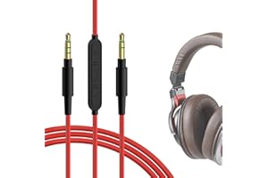 Kabel audio Geekria z mikrofonem kompatybilny z Audio-Technica ATH-MSR7, ATH-M20xBT, ATH-M50xBT2, kabel Denon AH-MM300, zapasowy przewód stereo Aux 3,5 mm z wbudowanym mikrofonem (1,2 m/4 stopy)